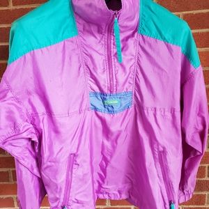 Women's Columbia Half Zip Windbreaker Large